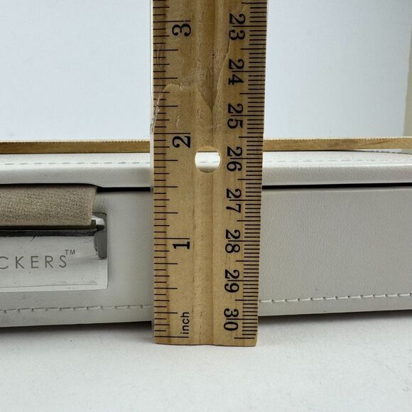 STACKERS Classic Jewelry Box Lid Medium White Taupe Velvet Used Create Your Own - Picture 10 of 15